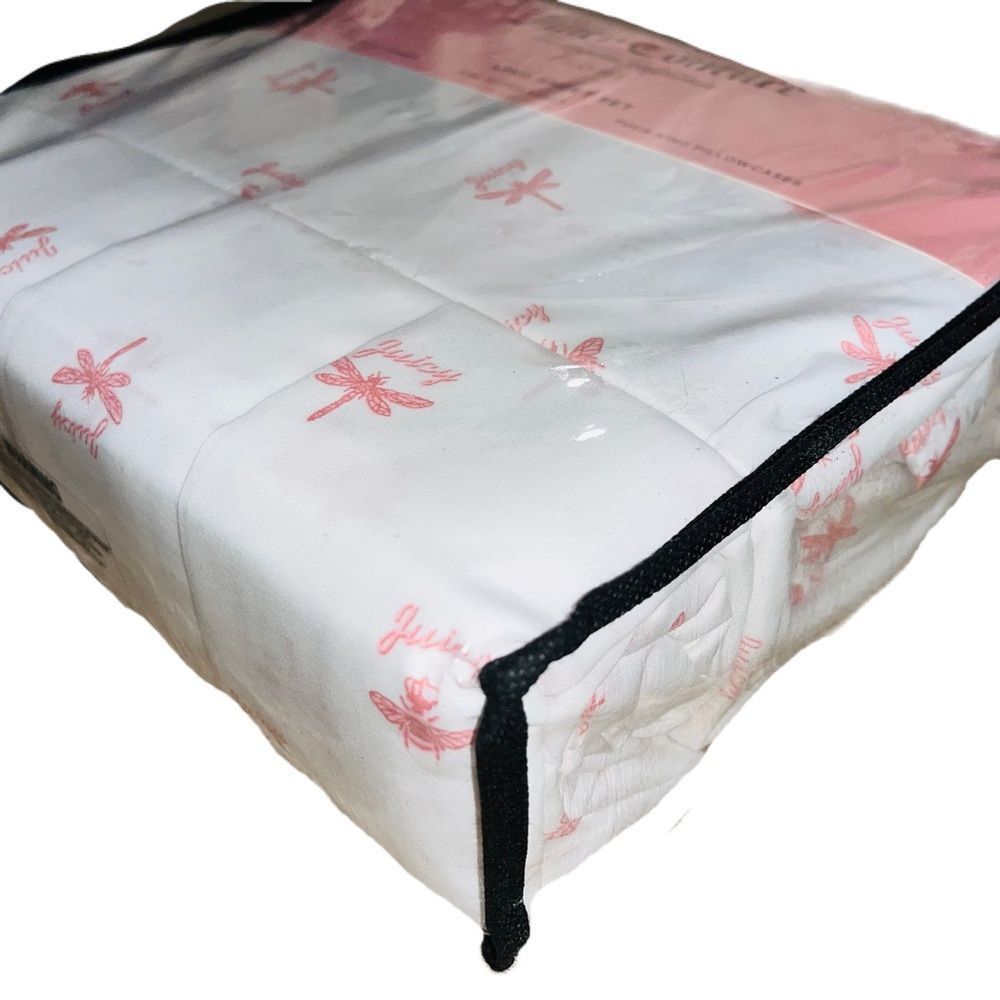**SOLD** Juicy Couture Home 6 Piece King Size Sheet Set Pink Bee & Dragonfly - Picture 11 of 14